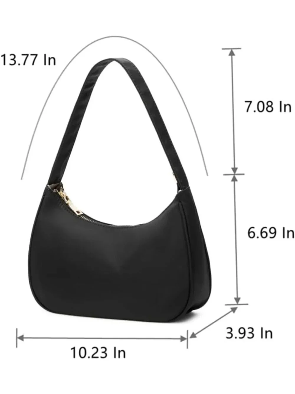 Cute Hobo Tote Shoulder Bag for Women, Mini Clutch Purse with Zipper Closure